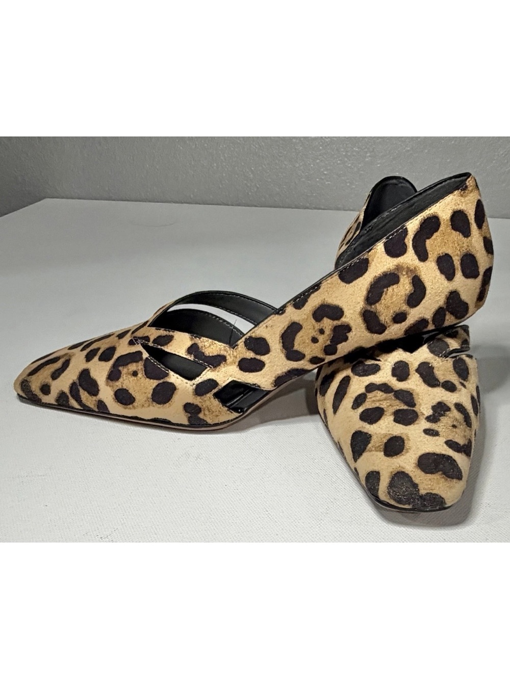 SARTO Animal Print Faux Suede Square Toe Slip-On Pumps, Women’s US 6 M - Picture 2 of 11